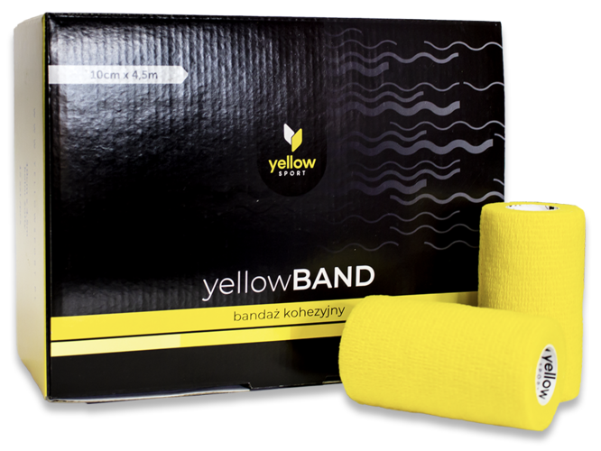 Elastické kohezivní obinadlo 10 x 450 cm YBand, barva žlutá