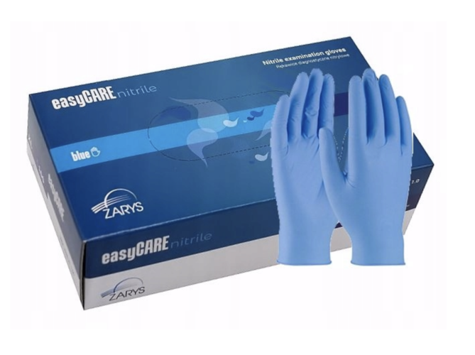 Vyšetřovací nitrilové rukavice, bezpudrové, easyCARE, AQL-1,0, nesterilní, (á100ks), velikost M